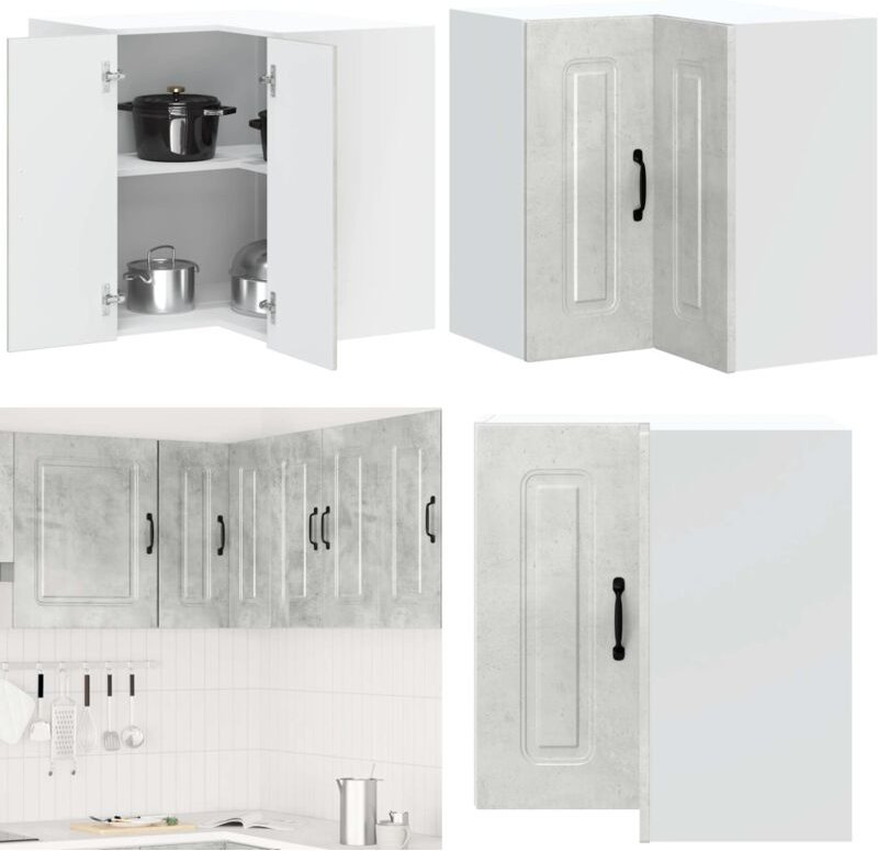 vidaXL Küchen-Eckhängeschrank Kalmar Betongrau Holzwerkstoff