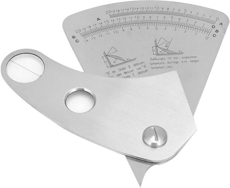Schweißlehre, Schweißlehre Fächerförmige Schweißlehre, 0-20 mm/0,01 mm Präzisions-Fächerförmige Sektor-Schweißlehre zur ...