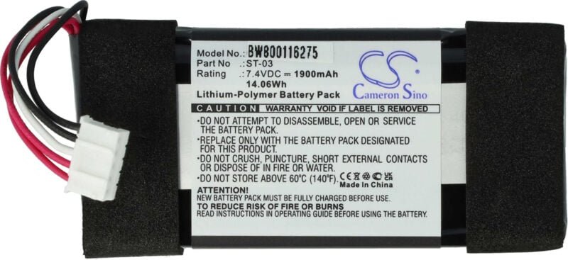Vhbw - Akku Ersatz für Sony ST-03 für Lautsprecher Boxen Speaker (1900 mAh, 7,4 v, Li-Polymer)