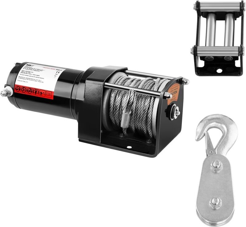 MSW - Seilwinde Elektrische 12 v Motorwinde Seilhebezug Seilzug 1.590 Kg