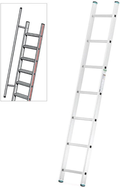 Thumbnail - Aluleiter 7 Sprossen, zu erreichenden Höhe 1.88m - 7107-MC