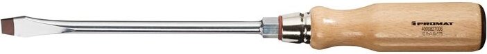 PROMAT Schraubendreher Schneidenbreite 10 mm Klingenlänge 175 mm Holzgriff Run