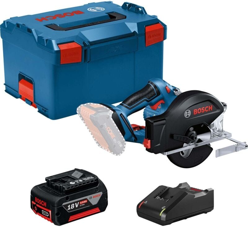 Bosch - Akku-Kreissäge gkm 18V-50 ø 136 mm / 1x 5,0 Ah + gal 18V-40 in L-Boxx
