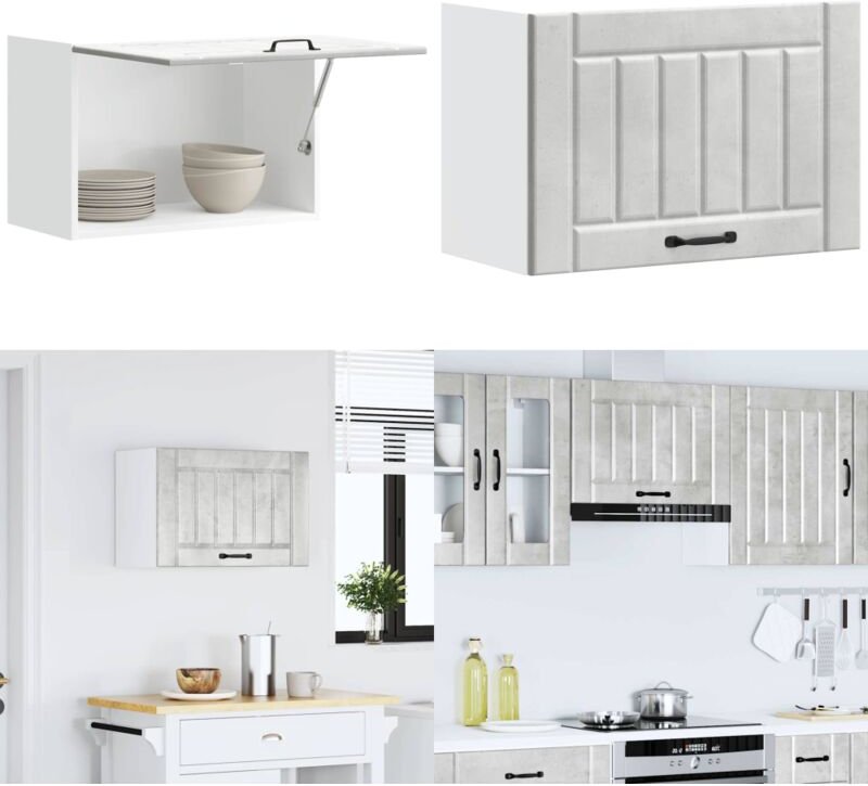 Küchen-Hängeschrank Lucca Betongrau Holzwerkstoff - Vidaxl