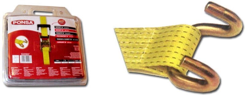 Ratsche R-50 band 8,5M mit offenem haken, kapazität 2500/5000 kg - Ponsa