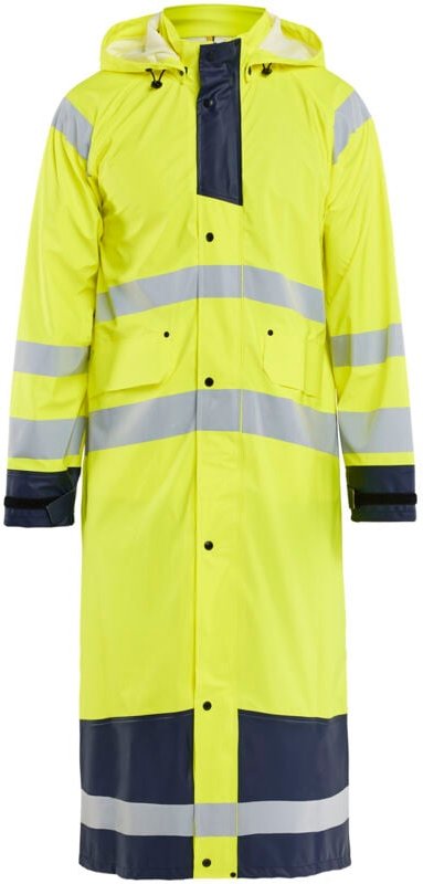 Hochsichtbarer Regenmantel Stufe 1 4325 - Neon Gelb / Marine M
