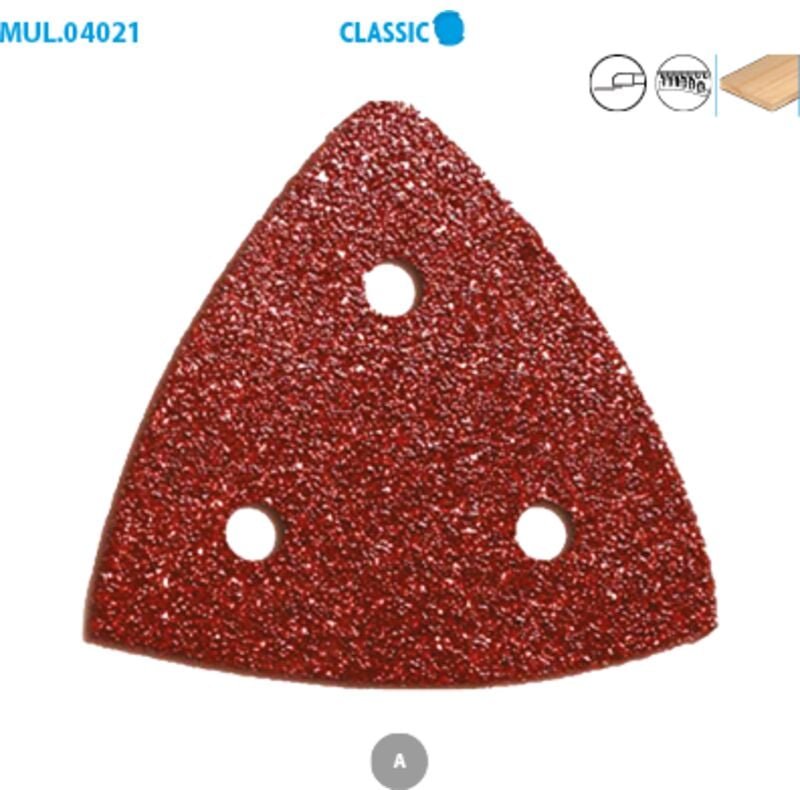 Satz mit 10 dreieckigen Schleifpads Classic Breite 80 Länge 80 Körnung 120mm