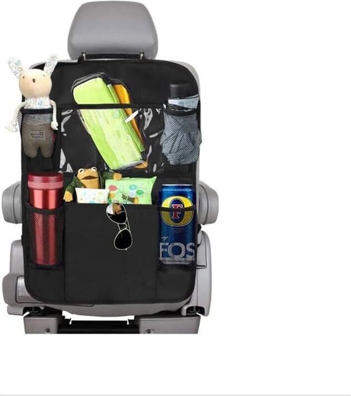 Auto-Rücksitz-Organizer mit Touchscreen-Tablet-Halter, 6 Aufbewahrungstaschen, Protektoren, Trittmatten, Reisezubehör fü...