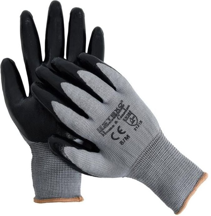 Montagehandschuhe Arbeitshandschuhe 24er Nitrilhandschuhe grau 8/M Garten