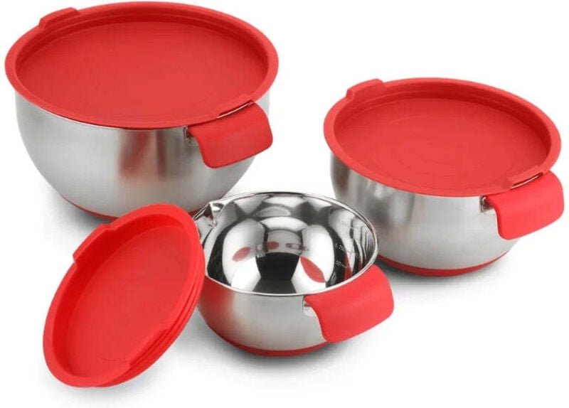Herzberg hg 04036 3 teiliges ruhrschussel set mit reibendeckel
