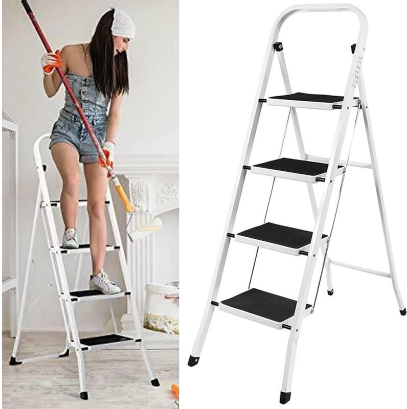 Klappleiter, Stufenleiter 4 Stufen klappbar Trittleiter, Leiter,