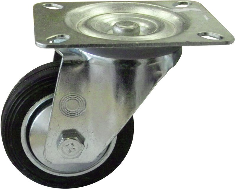 Lenkrolle mit, Platte, Eisen, verzinkt, 80mm, 1 stk - HSI