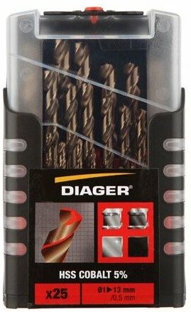 Diager - Set mit 25 Kobalt-Metallbohrern - 707D