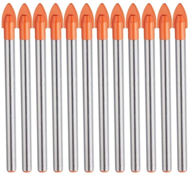 10 Stück Fliesenbohrer für Fliesen, Glaskeramikbohrer, Dreiecksbohrer, 6 mm