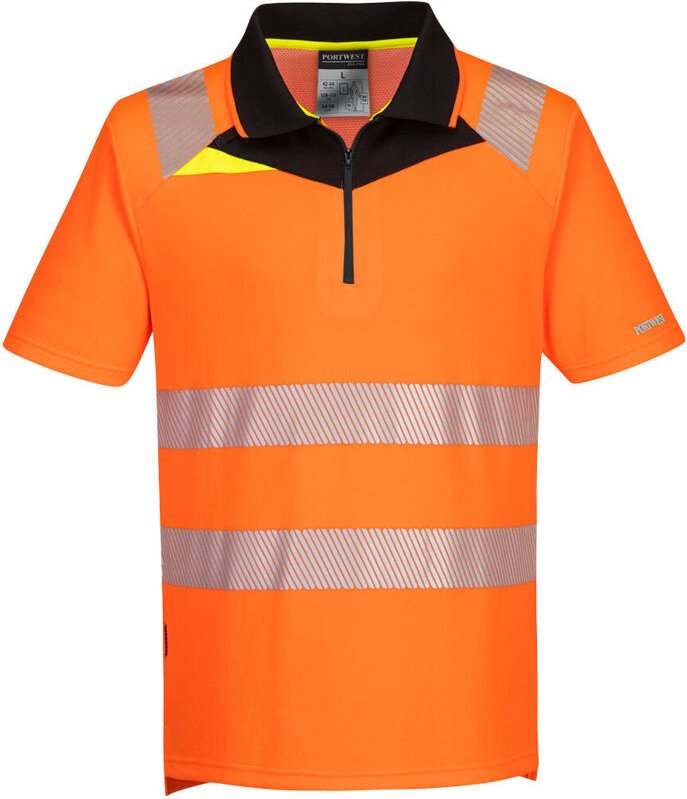 Hochsichtbares Polo Kurzarm DX4 Orange/Schwarz S