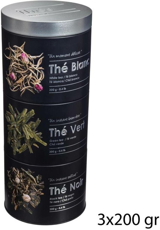 5five Simply Smart - Teedose mit 3 fächern aus metall black edition schwarz - 5five