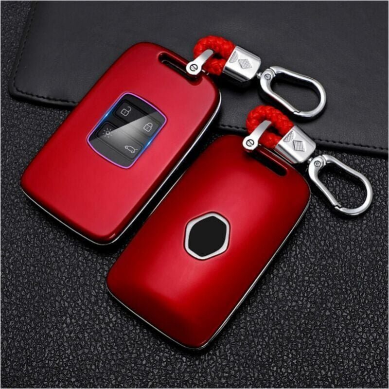 Thumbnail - Guscio per chiave auto rosso, resistente all'usura e alle cadute, compatibile con Renault Koleos Kadjar Megane Captur Es...