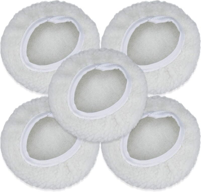 Mumu - 5er-Pack Polierhaube, 125–150 mm Kit, Auto-Polierscheibe, Wollhauben-Wachspads für die meisten Autopolierer