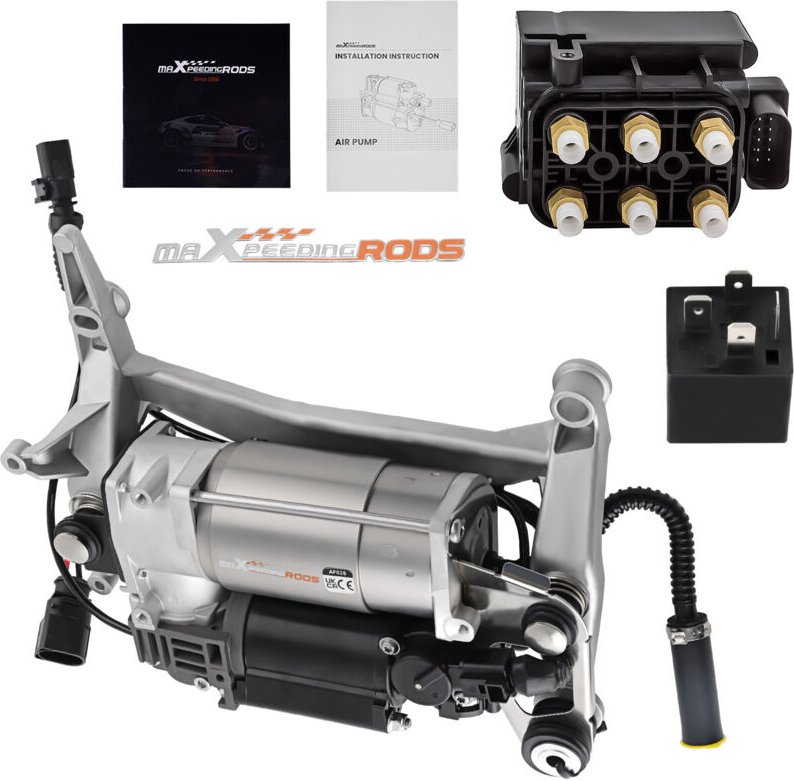 Luftfederung Kompressor + Halterung + Ventilblock for Audi Q7 4L 4LB 4L0698007B