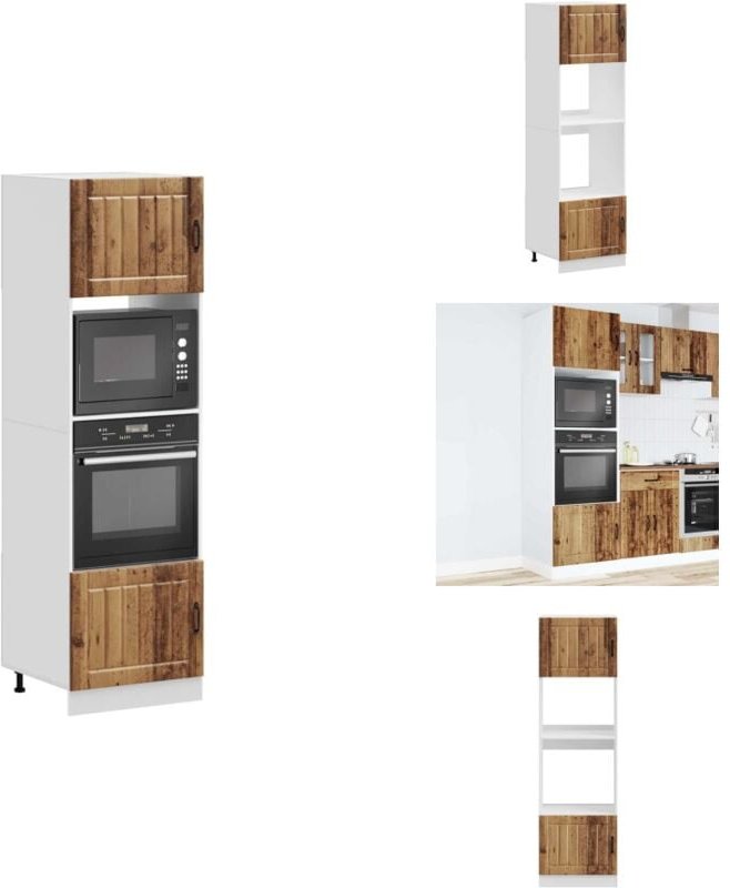 Herdumbauschränke 2 Stk. Kalmar Altholz-Optik Holzwerkstoff - Herdumbauschrank - Herdumbauschränke - Backofenschrank - K...