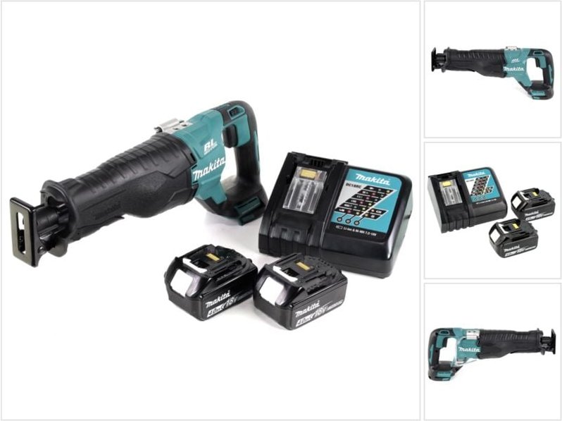 Makita DJR 187 RM Akku Reciprosäge 18 V Brushless Säbelsäge + 2x 4,0 Ah Akku + Ladegerät