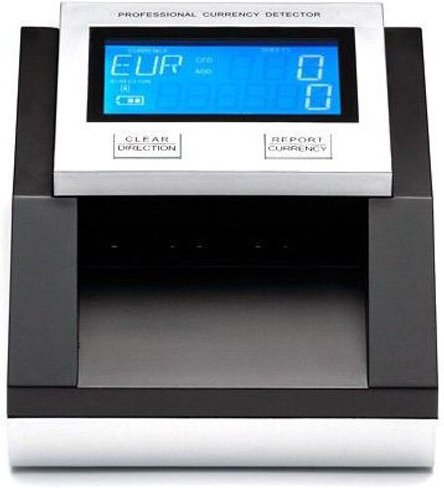 Falschgeldprüfer EUR,GBP, SEK, mit Batterie, Banknotenkonto und Gesamtbetrag der Fälschungen, aktualisierbar, erlaubt ne...