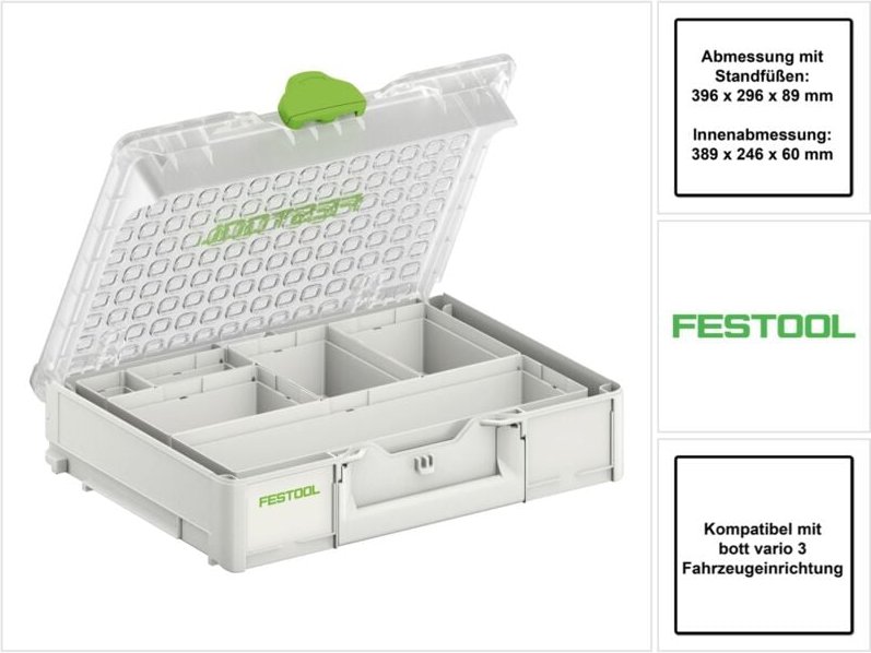 Systainer Organizer SYS3 org m 89 6xESB ( 204854 ) Kleinteile Koffer mit Einsatzboxen - Festool