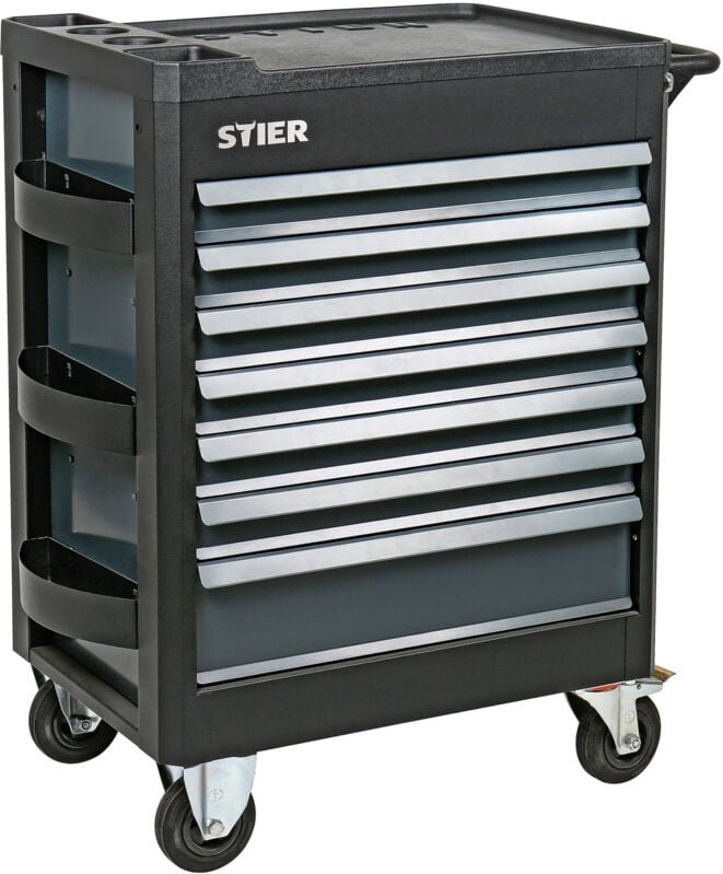 Werkstattwagen Premium, leer und unbestückt, mit Kunststoffabdeckung, Schubladen mit Soft Close Funktion, 6 Hängefächer,...