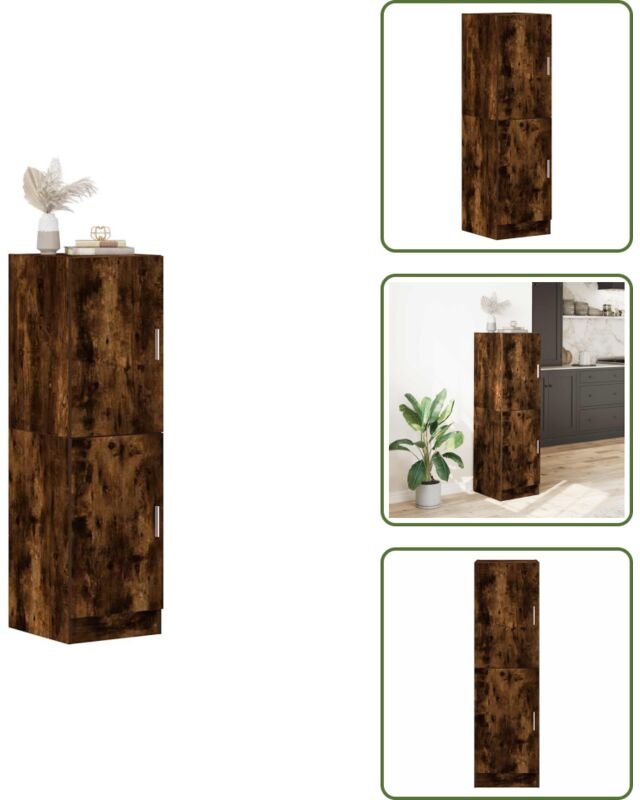 Küchenschrank Räuchereiche 38x41,5x131,5 cm Holzwerkstoff - Küchenschrank - Küchenschränke - Schrank - Vorratsschrank