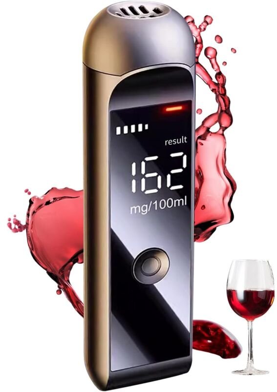 Elektronischer Alkoholtester, Alkoholtester, ausgestattet mit einem ASIC-Chip, kontaktlosem Design, LCD-Display, Typ-C-K...