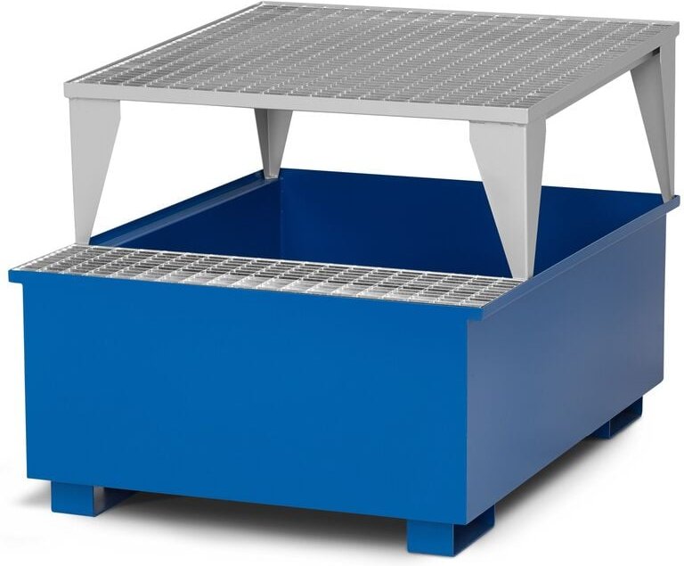 RR Industrietechnik Typ RTA-11 Auffangwannen für IBC aus Stahl mit Abfüllbereich RAL 5010 enzianblau