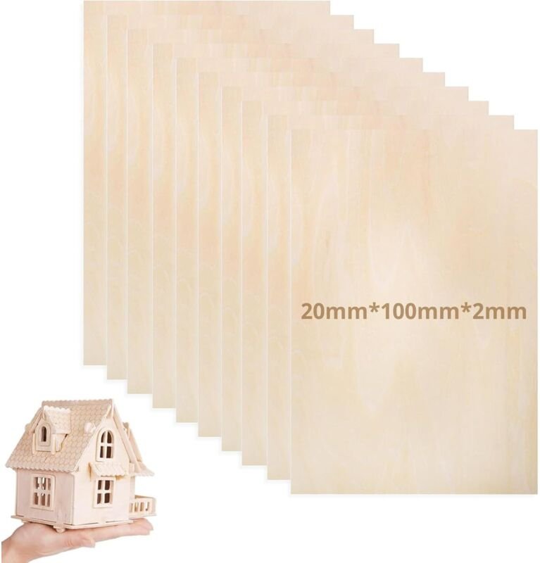 10 Stück 2mm Sperrholz, Balsaholz Modellbau 20x10cm, Holzplatte, Holz für Lasergravur, Holz für DIY Brandmalerei Modell ...