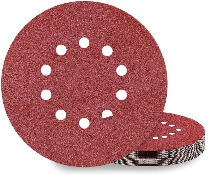 225 mm Schleifscheiben, 10 Stück, Körnung P100, 10 Löcher, 225 mm, runde Schleifscheiben, Schleifpapier für Schleifmasch...
