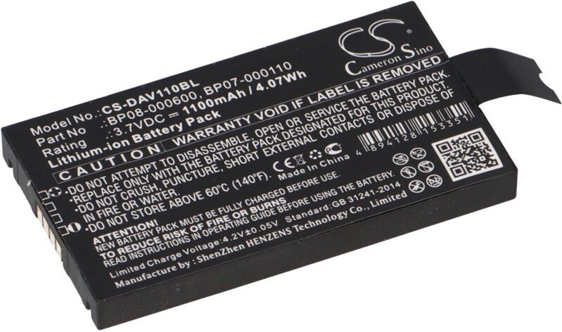 Vhbw - Akku kompatibel mit Datalogic Memor X3, CVR2, Memor nfp, DL-Memor Barcodescanner pos (1100 mAh, 3,7 v, Li-Ion)
