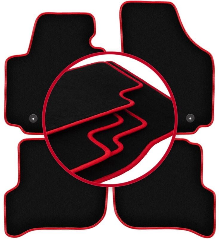 CARLUX-RED Autofußmatten für: Seat Altea XL Minivan (2006-08.2008)