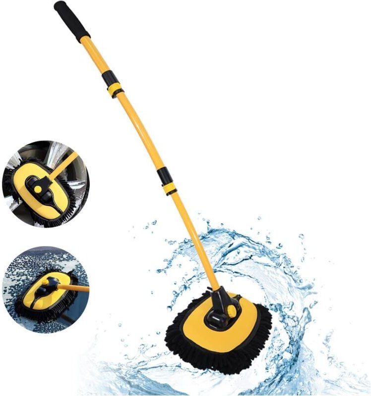 Ej.life - gebogene 15°-Autowaschbürste, Teleskopstiel, 109,2 cm (43 Zoll) Besen, Reinigungsbürsten, Detaillierungsset, C...