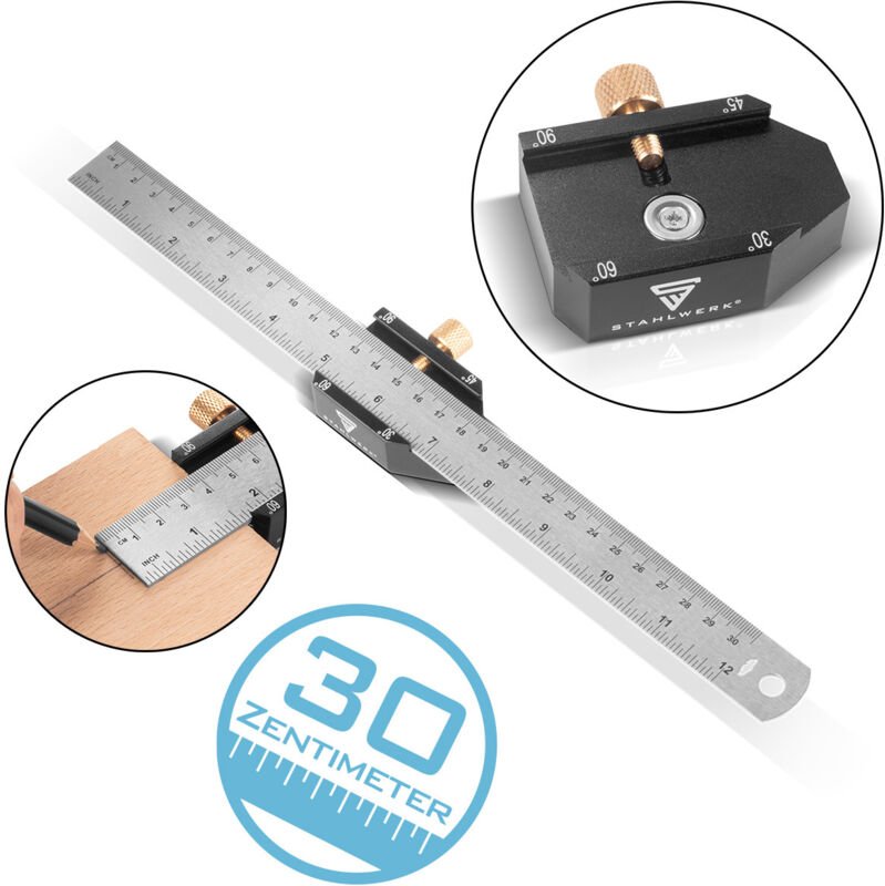 STAHLWERK Winkel-Anschlaglineal Markierungslehre Anreißlehre