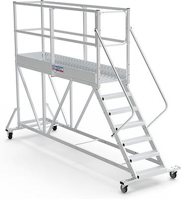 Mobile Plattform mit Geländer total und Sicherheitstür - Maximale Arbeitshöhe 3.60m - PTF208PT-P