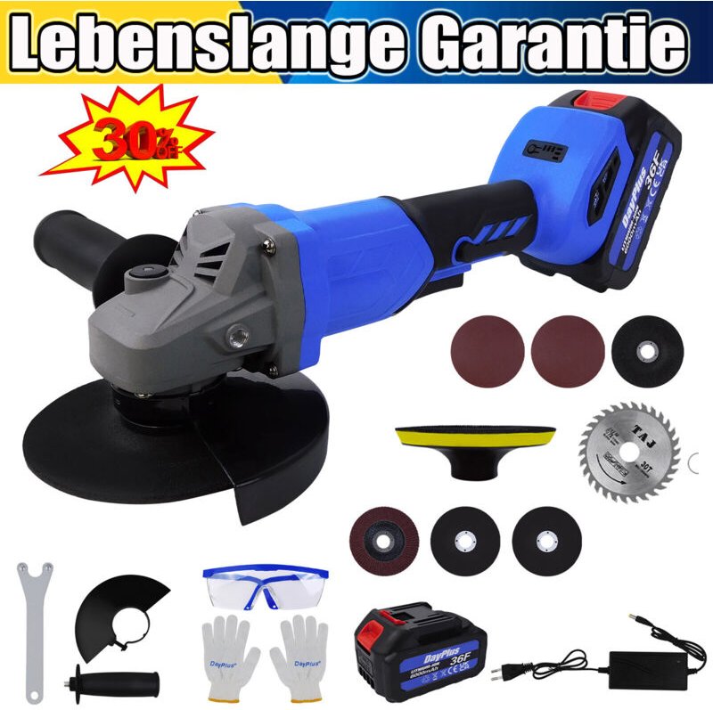 125mm 21V Akku Winkelschleifer Trennschleifer Schleifmaschine & Li-ion Batterie,DHL