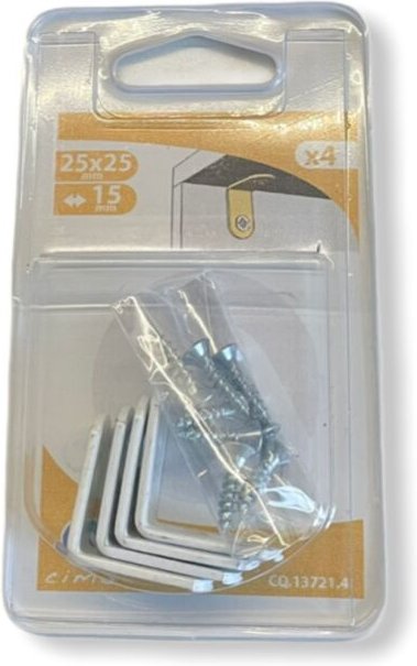 Satz mit 4 weißen Montagehalterungen 25 x 25 mm + Schrauben CQ13721.4 Cime
