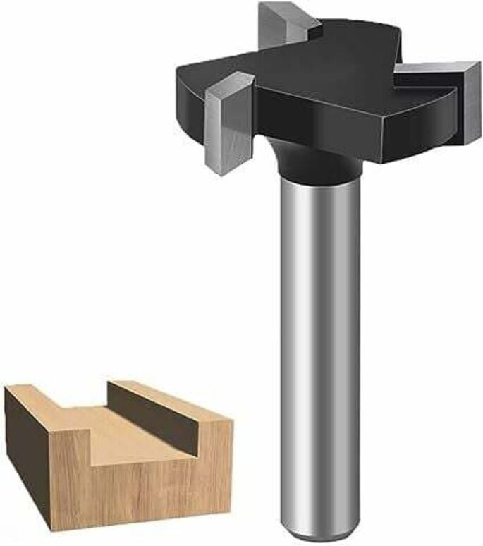 Thumbnail - 6mm Schaft CNC Spoilboard Schaftfräser Oberflächenfräser, Wolframkarbid-Fräser für die Holzbearbeitung, GU.B/bon