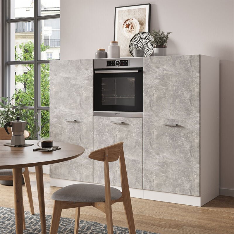 Vicco - Küchenblock R-Line, Beton/Weiß, 180 cm ohne Arbeitsplatte