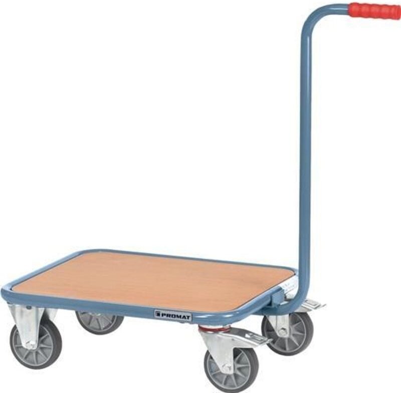 Griffroller L600xB500mm Holzwerkstoffplattform taubenblau Tragfähigkeit 250 kg