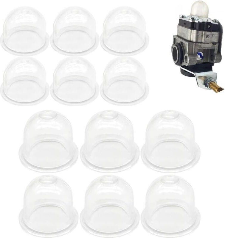 12 Stück weiße Primer-Ballon-Pumpe, 19 mm und 22 mm, transparenter Vergaser-Ölbecher für Trimmer, Heckenschere, Benzinsä...