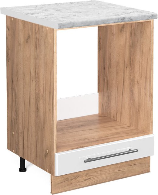 Thumbnail - Vicco - Herdumbauschrank Fame-Line, Weiß Hochglanz, 60 cm , ap Marmor