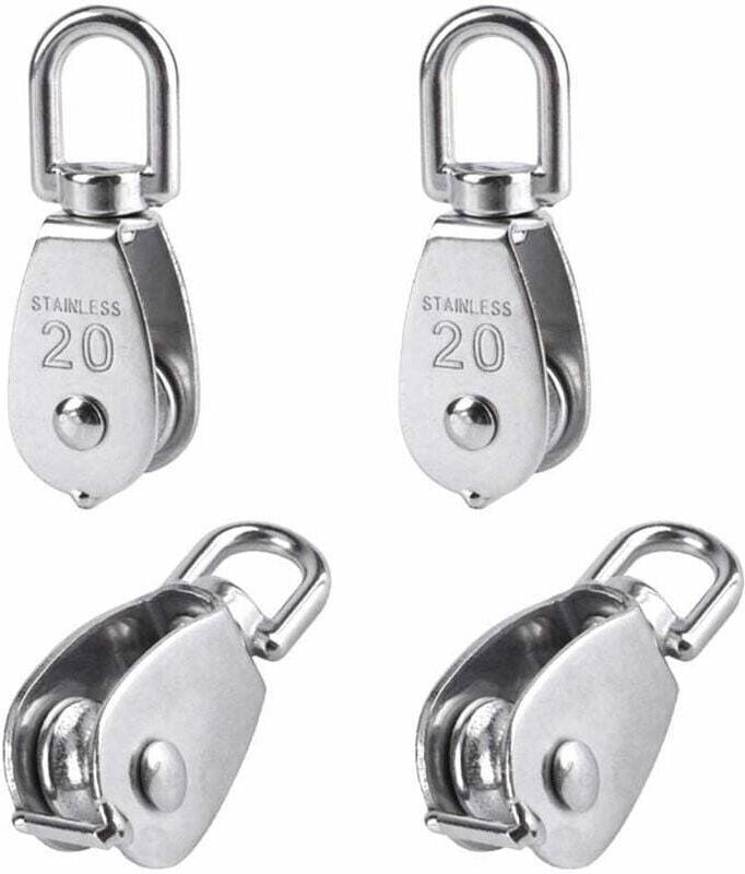 Stück 20 mm Einzelrolle, 304 Edelstahl, Heberolle, Tragkraft: 75 kg – Silber - Ahlsen