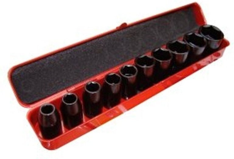 Thumbnail - Trade Shop - Pneumatische Schraubendreher Buchse Set 10 Stück 1/2' 3 4 5 0 -