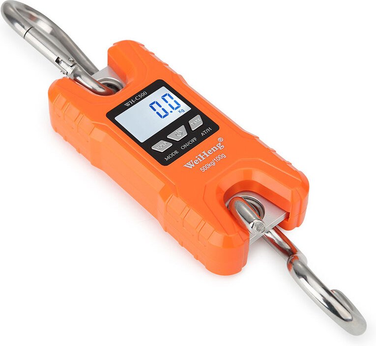 WAY - 500Kg/100g elektronische Hakenwaage, Mini Mini Kranwaage, orange