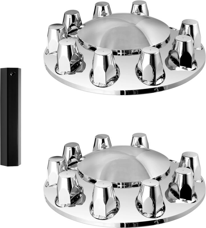 Radkappen, gewölbte Achsabdeckung für Sattelschlepper, galvanisierte ABS-Radmutternabdeckungen, rostbeständig, universel...