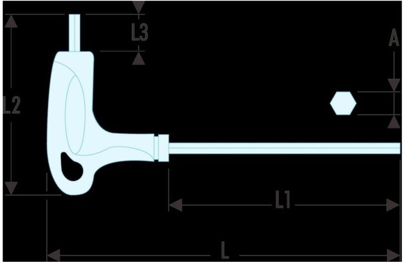FACOM Stiftschlüssel T-Griff 6-Kant SLS 2,5 mm